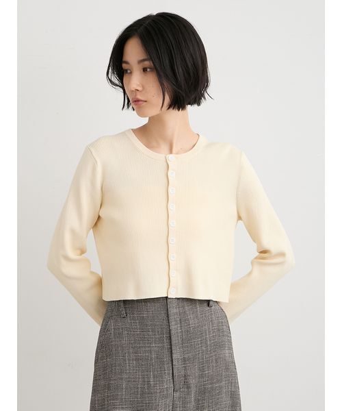 MIESROHE(ミースロエ)の「organicRIBショートニットカーデ(ニット/セーター・レディース・ホワイト/ライトピンク/イエロー/その他・F)」の20枚目の写真
