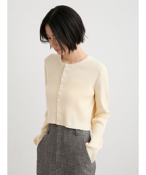 MIESROHE(ミースロエ)の「organicRIBショートニットカーデ(ニット/セーター・レディース・ホワイト/ライトピンク/イエロー/その他・F)」の21枚目の写真