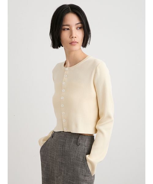 MIESROHE(ミースロエ)の「organicRIBショートニットカーデ(ニット/セーター・レディース・ホワイト/ライトピンク/イエロー/その他・F)」の22枚目の写真