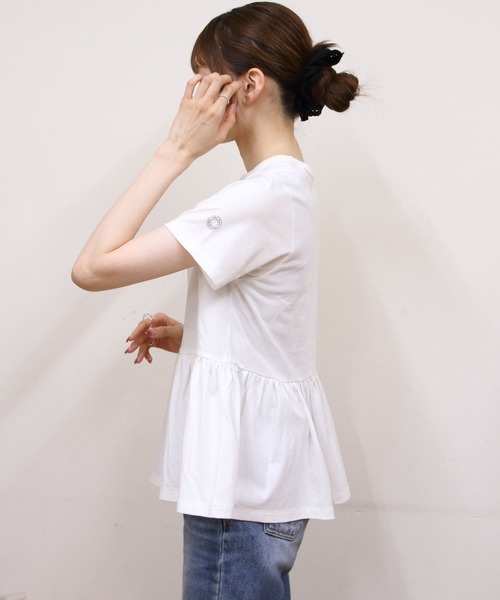 ORCIVAL(オーシバル)の「ORCIVAL/オーシバル ギャザーショートスリーブプルオーバー GATHERED SHORT SLEEVE PULLOVER OR-C0535 OEJ(Tシャツ/カットソー・レディース・ブラック/サックスブルー/ホワイト・1)」の13枚目の写真