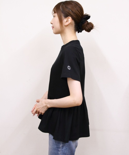 ORCIVAL(オーシバル)の「ORCIVAL/オーシバル ギャザーショートスリーブプルオーバー GATHERED SHORT SLEEVE PULLOVER OR-C0535 OEJ(Tシャツ/カットソー・レディース・ブラック/サックスブルー/ホワイト・1)」の18枚目の写真
