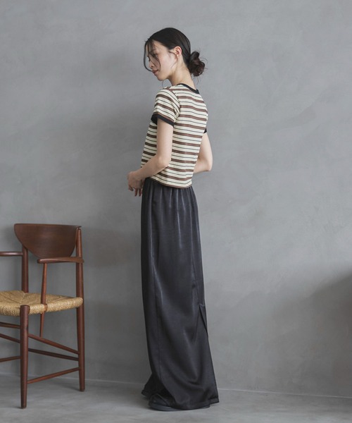 feepur（フェピュール）の「マルチボーダーコンパクトリンガーTee（Tシャツ/カットソー・レディース・アイボリー/ブラウン・MEDIUM）」の19枚目の写真