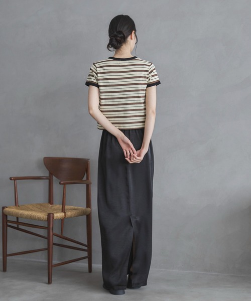 feepur（フェピュール）の「マルチボーダーコンパクトリンガーTee（Tシャツ/カットソー・レディース・アイボリー/ブラウン・MEDIUM）」の17枚目の写真