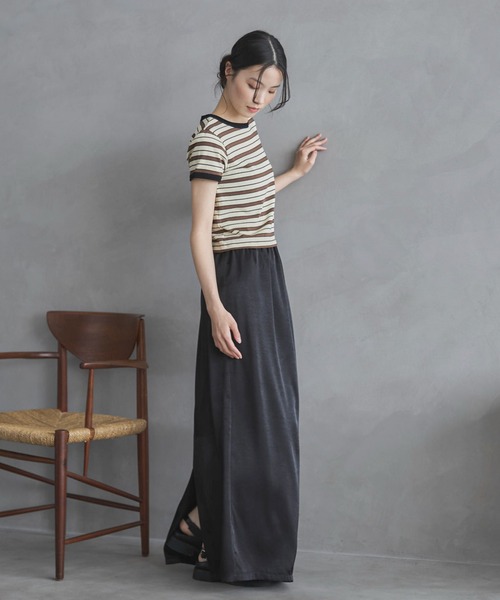 feepur（フェピュール）の「マルチボーダーコンパクトリンガーTee（Tシャツ/カットソー・レディース・アイボリー/ブラウン・MEDIUM）」の20枚目の写真