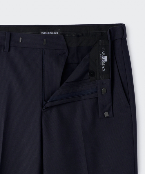 MUSINSA STANDARD（ムシンサスタンダード）の「ウィップコードストレートヒドゥンバンディングスラックス[ネイビー]（スラックス・メンズ・その他・28/29/26/27/30/31/32/33/34/36/38/40/42）」の4枚目の写真