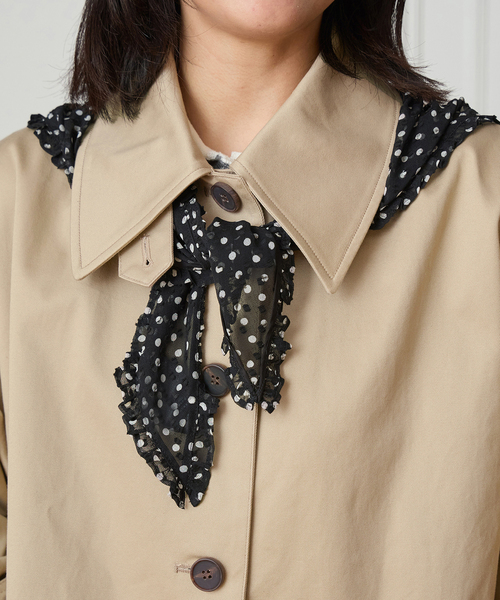 IENA LA BOUCLE（イエナラブークル）の「IENA LA BOUCLE シアードットバブーシュカ（バンダナ/スカーフ・レディース・ブラック系その他・FREE）」の4枚目の写真