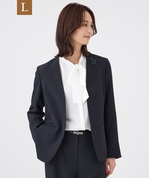 【L】【美シリーズ・セットアップ対応・ウォッシャブル】バックサテンジョーゼットジャケット