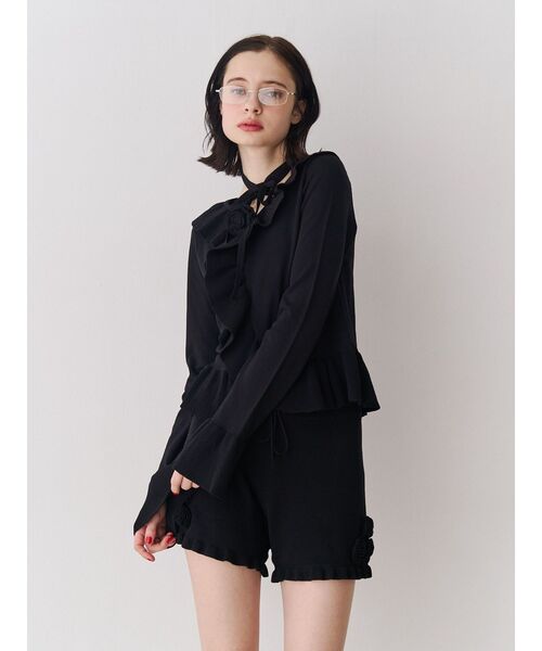 jouetie（ジュエティ）の「ローズモチーフニットショーパン【セットアップ対応】（その他パンツ・レディース・ピンク/グレー/ブラック・MEDIUM）」の11枚目の写真