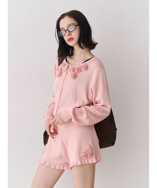 jouetie（ジュエティ）の「ローズモチーフニットショーパン【セットアップ対応】（その他パンツ・レディース・ピンク/グレー/ブラック・MEDIUM）」の16枚目の写真