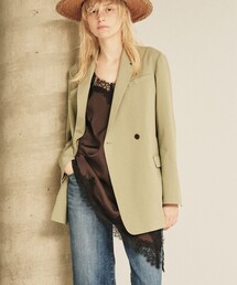 Rouge vif | 【セットアップ対応】レースサテンアシンメトリーキャミソール(キャミソール)