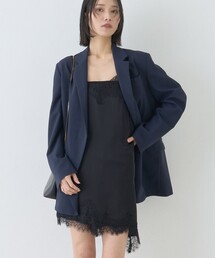 Rouge vif（ルージュヴィフ）の「【セットアップ対応】レースサテンアシンメトリーキャミソール（キャミソール）」