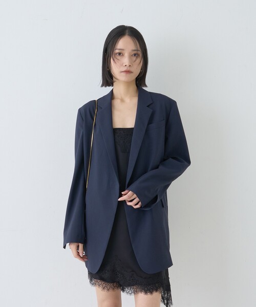 Rouge vif(ルージュヴィフ)の「【セットアップ対応】レースサテンアシンメトリーキャミソール/レーストップス(キャミソール・レディース・ブラック/ブラウン/チャコールグレー・フリー)」の12枚目の写真