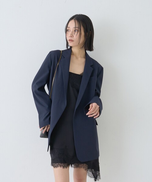 Rouge vif(ルージュヴィフ)の「【セットアップ対応】レースサテンアシンメトリーキャミソール/レーストップス(キャミソール・レディース・ブラック/ブラウン/チャコールグレー・フリー)」の14枚目の写真