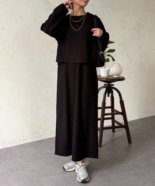 Chez toi(シェトワ)の「マルチWAYSETワンピース(つなぎ/オールインワン・レディース・ブルー/ブラック/ベージュ・FREE)」の2枚目の写真