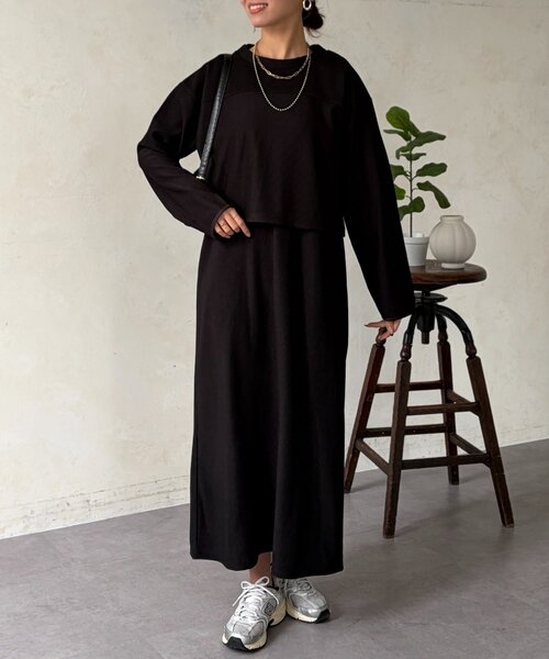 Chez toi(シェトワ)の「マルチWAYSETワンピース(つなぎ/オールインワン・レディース・ブルー/ブラック/ベージュ・FREE)」の4枚目の写真