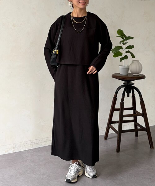 Chez toi(シェトワ)の「マルチWAYSETワンピース(つなぎ/オールインワン・レディース・ブルー/ブラック/ベージュ・FREE)」の6枚目の写真