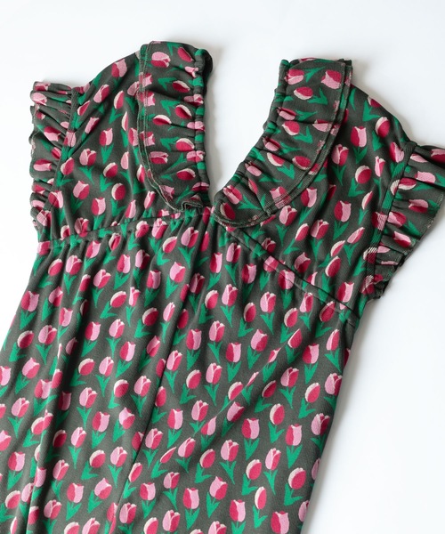 HOLIDAY(ホリデイ)の「SUPER RIB ALL-IN-ONE (TULIP) スーパーリブオールインワン (チューリップ)(つなぎ/オールインワン・レディース・チャコールグレー・ONE SIZE)」の2枚目の写真