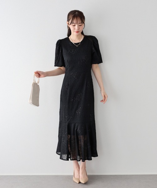 BLUEEAST（ブルーイースト）の「《2サイズ展開》ジャガードレースバックリボンマーメイドドレス　結婚式 成人式 二次会 同窓会 セレモニー パーティードレス オケージョンドレス お呼ばれ（ドレス・レディース・ブラック/ベージュ・SMALL/MEDIUM）」の13枚目の写真