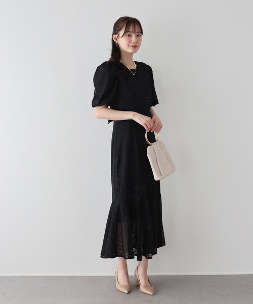 BLUEEAST（ブルーイースト）の「《2サイズ展開》ジャガードレースバックリボンマーメイドドレス　結婚式 成人式 二次会 同窓会 セレモニー パーティードレス オケージョンドレス お呼ばれ（ドレス・レディース・ブラック/ベージュ・SMALL/MEDIUM）」の15枚目の写真