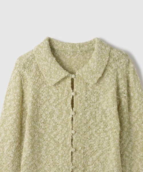 VICKY（ビッキー）の「ツイード風MIXスラブポロカーデ≪手洗い可能≫（カーディガン/ボレロ・レディース・チャコールグレー/ベージュ/グリーン・M）」の8枚目の写真