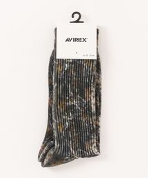 【AVIREX】AX Real Tree Print Socks / アヴィレックス リアルツリーカモ柄 足裏ロゴ ソックス