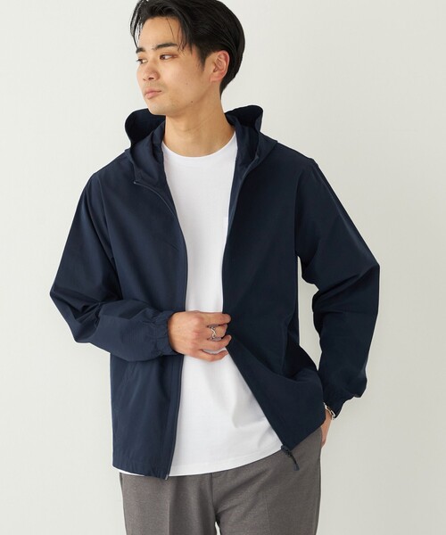 SHIPS Colors(シップス カラーズ)の「SHIPS Colors:〈抗菌防臭・速乾・紫外線軽減〉サッカー ジップ パーカー◇(ブルゾン・メンズ・ネイビー/ダークグレー/ナチュラル・MEDIUM/X-LARGE/LARGE)」の3枚目の写真