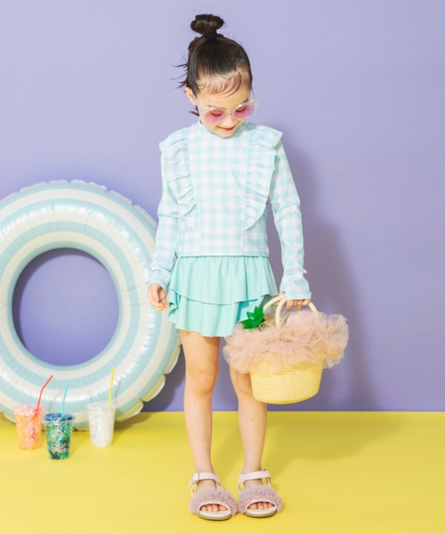 BRANSHES(ブランシェス)の「【水着 / SWIM / WEB限定】長袖ラッシュガード&スカパン2点セット(水着・キッズ・サックスブルー/サーモンピンク/ピンク/ライトグリーン・100/130/120/110/90)」の21枚目の写真