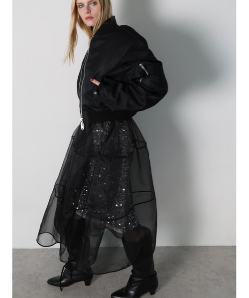 AMOMMA(アモマ)の「PADDED MA-1 JACKET(MA-1・レディース・ブラック・FREE)」の3枚目の写真