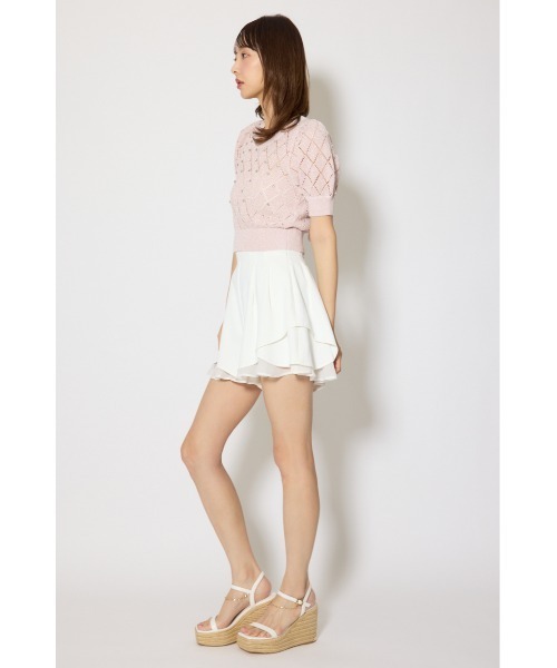 rienda（リエンダ）の「レイヤードパターンジャストウエストスコートショートパンツ 春服（その他パンツ・レディース・ブラック/ベージュ/ホワイト・X-SMALL/SMALL/MEDIUM）」の6枚目の写真