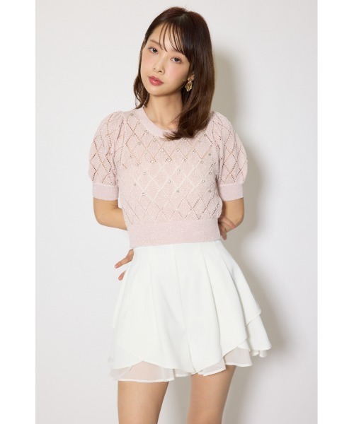 rienda（リエンダ）の「レイヤードパターンジャストウエストスコートショートパンツ 春服（その他パンツ・レディース・ブラック/ベージュ/ホワイト・X-SMALL/SMALL/MEDIUM）」の8枚目の写真