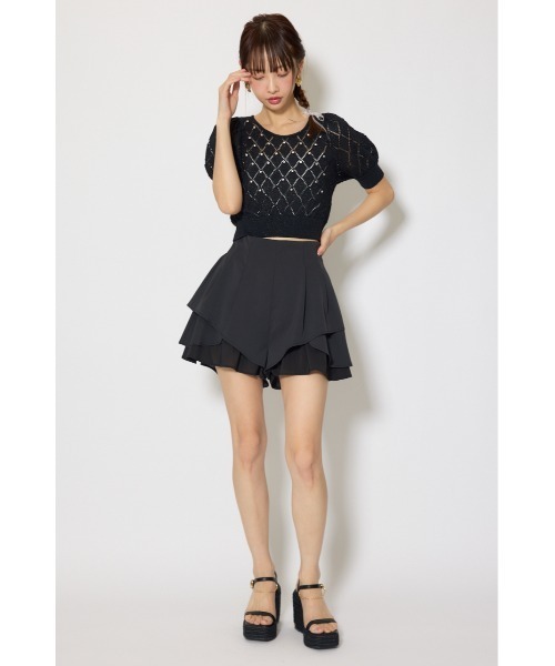 rienda（リエンダ）の「レイヤードパターンジャストウエストスコートショートパンツ 春服（その他パンツ・レディース・ブラック/ベージュ/ホワイト・X-SMALL/SMALL/MEDIUM）」の15枚目の写真