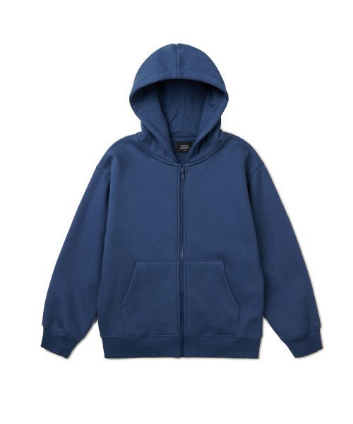 MUSINSA STANDARD KIDS（ムシンサスタンダードキッズ）の「起毛オーバーサイズフードパーカー ジップアップ [ダスティブルー]（ブルゾン・レディース・その他・100/120/110）」の10枚目の写真