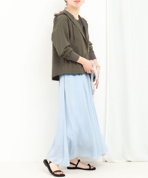 MICO COULIER（ミコクリエ）の「CICA配合サークルストレッチパーカー（ブルゾン・レディース・オリーブ/ブラック/ベージュ・38）」の6枚目の写真