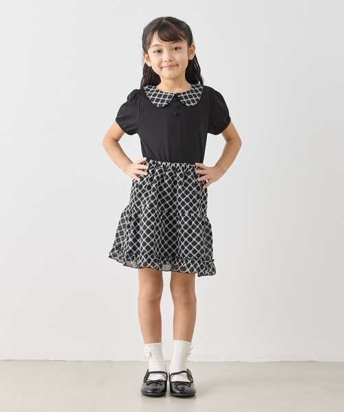 ROPE' PICNIC(ロペピクニック)の「【KIDS/キッズ】インナーパンツ付きレースギャザースカート/セットアップ対応(スカート・キッズ・キナリ/ブラック・L/M/S)」の3枚目の写真