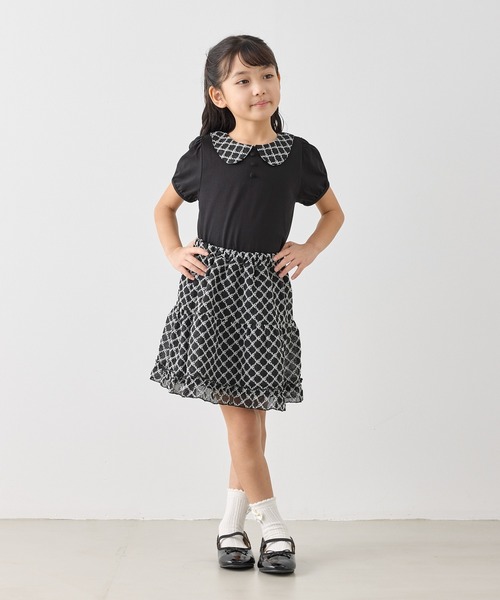 ROPE' PICNIC(ロペピクニック)の「【KIDS/キッズ】インナーパンツ付きレースギャザースカート/セットアップ対応(スカート・キッズ・キナリ/ブラック・L/M/S)」の4枚目の写真