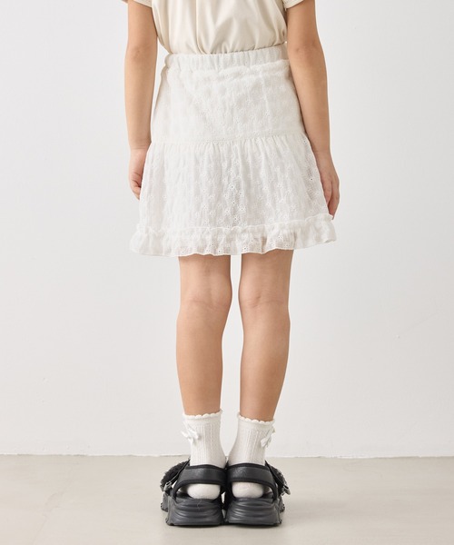 ROPE' PICNIC(ロペピクニック)の「【KIDS/キッズ】インナーパンツ付きレースギャザースカート/セットアップ対応(スカート・キッズ・キナリ/ブラック・L/M/S)」の15枚目の写真