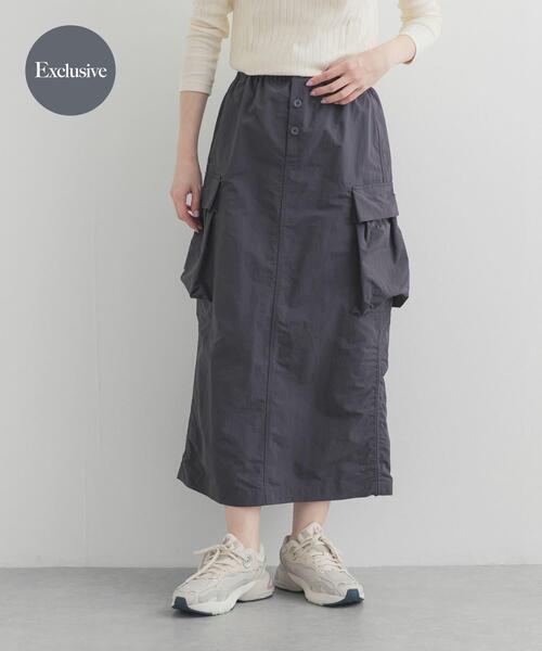 Snow Peak（スノーピーク）の「『別注』Snow Peak Apparel×DOORS　 NYLON WASHER SKIRT（スカート・レディース・ベージュ系その他/チャコールグレー/ブラック・ONE）」の2枚目の写真