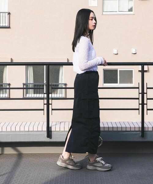 Snow Peak（スノーピーク）の「『別注』Snow Peak Apparel×DOORS　 NYLON WASHER SKIRT（スカート・レディース・ベージュ系その他/チャコールグレー/ブラック・ONE）」の4枚目の写真