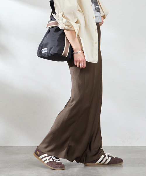 U by SPICK&SPAN（ユーバイスピックアンドスパン）の「《追加》サテンロングスカート（スカート・レディース・White/ブラウン・FREE）」の20枚目の写真