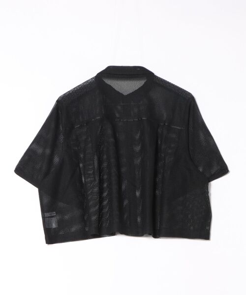 aunt lily(アントリリー)の「クロップド ラッセル レース シャツ|透け感 メッシュ クロップド丈 きれいめ 羽織り(シャツ/ブラウス・レディース・オフホワイト/ブラック・S/M/L/LL)」の17枚目の写真