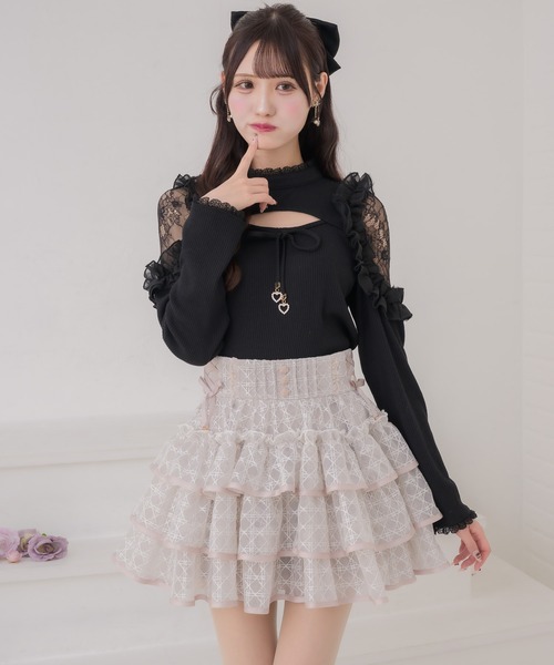couture BY ROJITA(クチュールバイロジータ)の「シアーフリルテレコトップス(Tシャツ/カットソー・レディース・ホワイト/ピンクベージュ/ブラック・FREE)」の20枚目の写真
