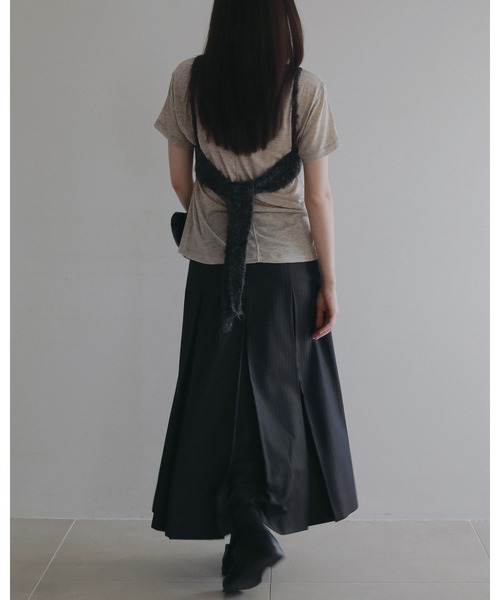 anuke(アンヌーク)の「Stripe Pleats Skirt(スカート・レディース・ブラウン/チャコールグレー・36inch/38inch)」の10枚目の写真