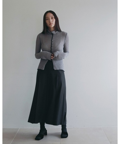 anuke(アンヌーク)の「Stripe Pleats Skirt(スカート・レディース・ブラウン/チャコールグレー・36inch/38inch)」の11枚目の写真