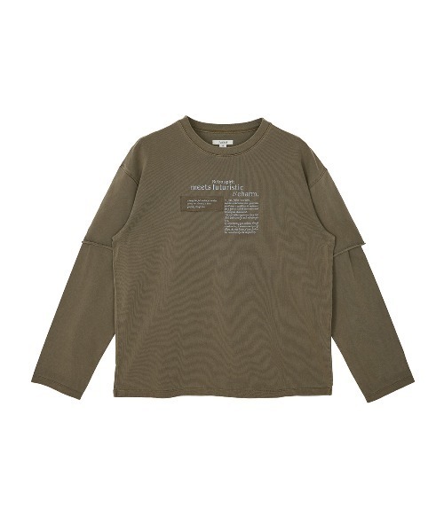 Ameri（アメリ）の「＜ZOZOTOWN限定＞VINTAGE LIKE LAYARD LONG TEE（Tシャツ/カットソー・レディース・ピンク/カーキ/チャコールグレー・FREE）」の17枚目の写真