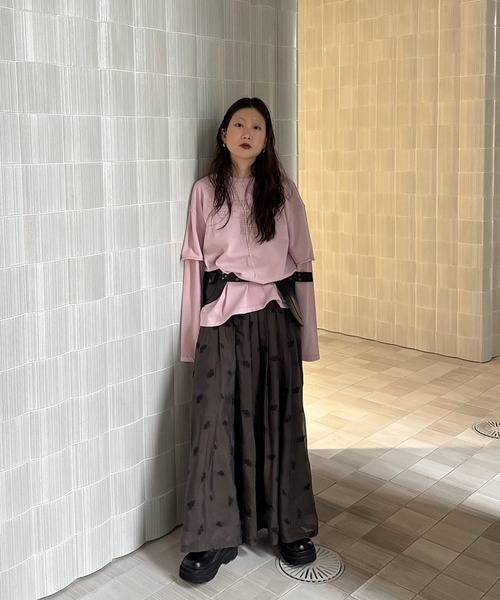 Ameri（アメリ）の「＜ZOZOTOWN限定＞VINTAGE LIKE LAYARD LONG TEE（Tシャツ/カットソー・レディース・ピンク/カーキ/チャコールグレー・FREE）」の9枚目の写真