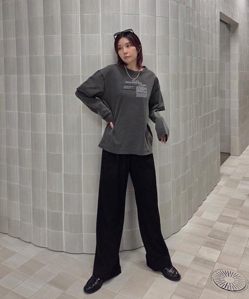 Ameri（アメリ）の「＜ZOZOTOWN限定＞VINTAGE LIKE LAYARD LONG TEE（Tシャツ/カットソー・レディース・ピンク/カーキ/チャコールグレー・FREE）」の14枚目の写真