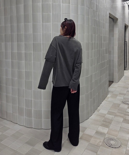 Ameri（アメリ）の「＜ZOZOTOWN限定＞VINTAGE LIKE LAYARD LONG TEE（Tシャツ/カットソー・レディース・ピンク/カーキ/チャコールグレー・FREE）」の15枚目の写真