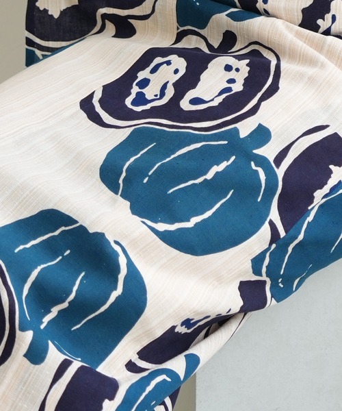 utatane（ウタタネ）の「手染め注染浴衣3点セット utatane×注染工房 先染めベージュ 南瓜 青紺（浴衣・レディース・ベージュ・FREE）」の7枚目の写真