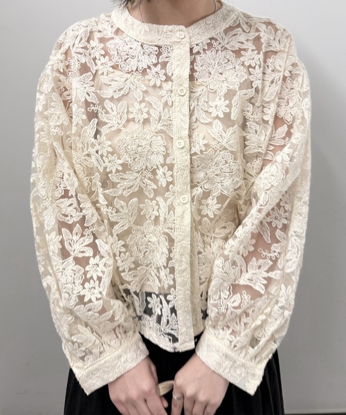aimoha(アイモハ)の「フラワーレース シアーカーディガン&キャミソールセット (SS)(アンサンブル・レディース・ホワイト/ライトベージュ・FREE)」の7枚目の写真