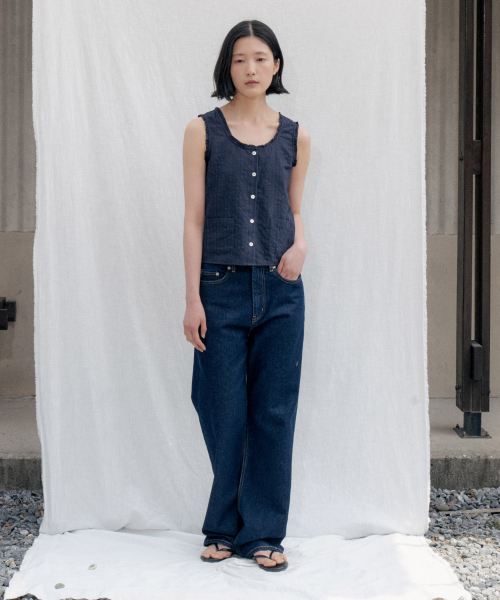 STEP AROUND（ステップアラウンド）の「Classic Straight Leg Denim_DEEP BLUE（デニムパンツ・レディース・その他・SMALL/MEDIUM）」の3枚目の写真